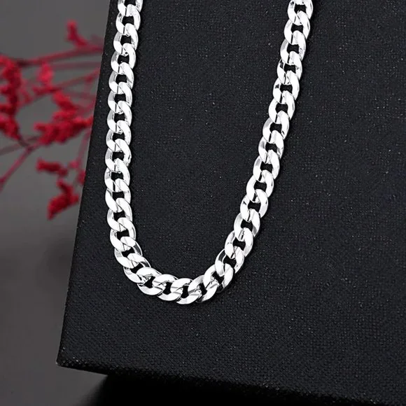 Awesome 22 Inch Open Cuban Link Chain 10mm Wide, Stamped 925 Sterling Silver - Picture 4 of 7